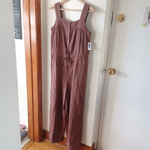Sold 🆕NWT Cotton Tie-Waist Twill Sleeveless Jumpsuit for Women - Picture 4 of 13